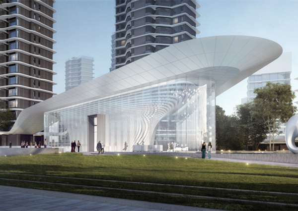 2020年浙江丽水银泰江滨商务中心展示厅幕墙及钢结构工程